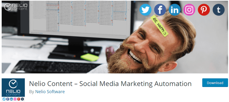Automatización de marketing en redes sociales de Nelio Content