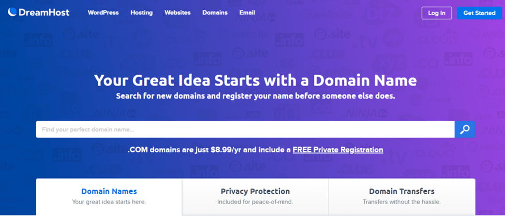 El proveedor de nombres de dominio más barato de Dreamhost