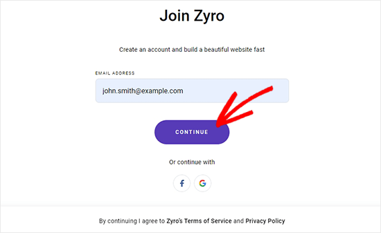 Únete al creador de sitios web de Zyro