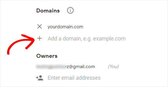 Agregar dominio y correo electrónico al sitio reCAPTCHA