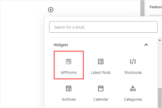 Agregue bloques de WPForms a sus páginas o publicaciones