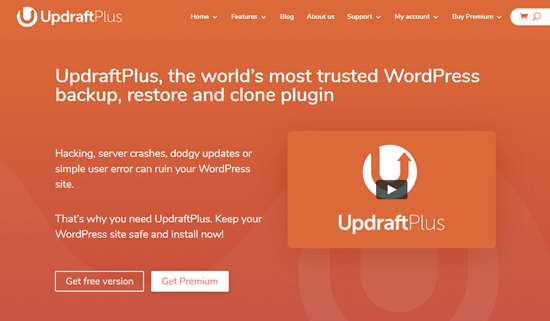 Complemento UpdraftPlus Premium para WordPress