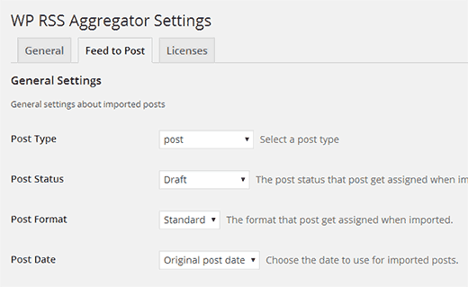 Importar feeds como publicaciones usando el agregador WP RSS