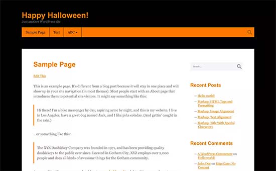 Tema WordPress de Halloween
