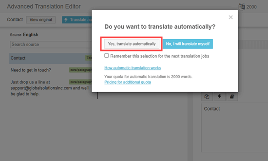Haga clic para traducir automáticamente su contenido