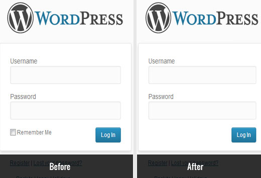 Eliminar la casilla de verificación Recordarme de la página de inicio de sesión de WordPress
